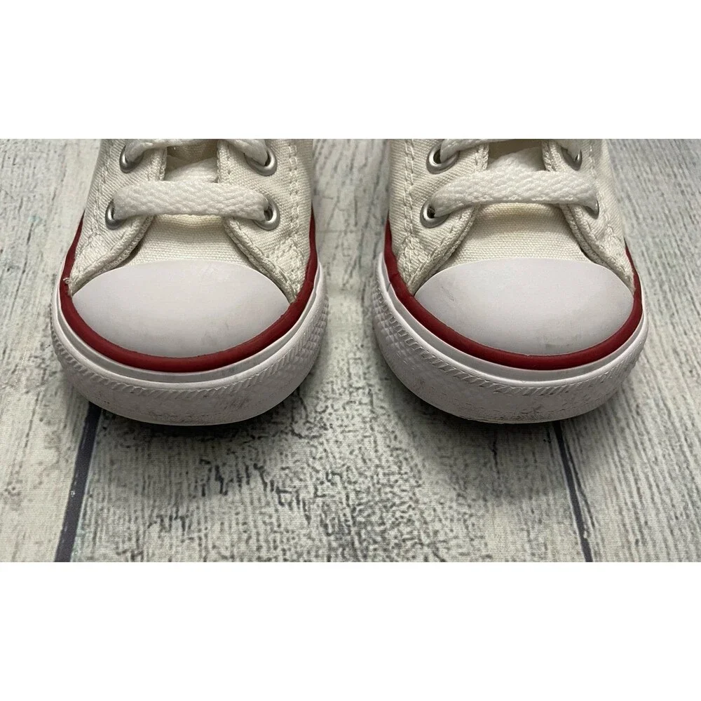 White Converse Slip On Toddler Shoes, Size 5